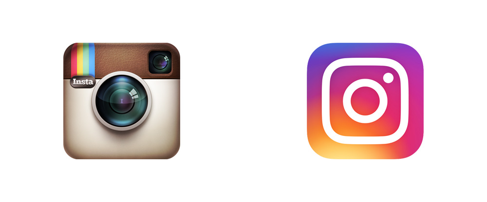 Logo mới của instagram được thiết kế theo phong cách dùng hiệu ứng chuyển màu